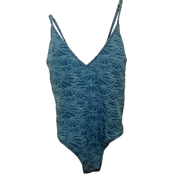 CUPSHE One Piece Swimsuit Women Large Jacquard Deep V Neck Crisscross Back - Picture 1 of 4